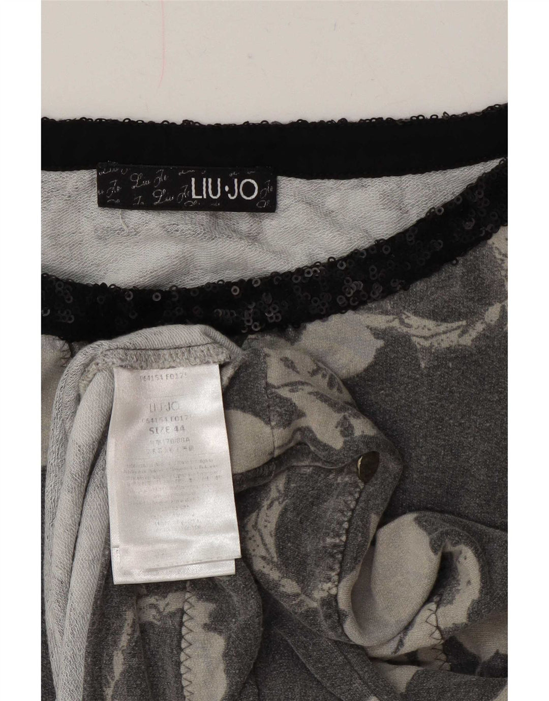 Liu Jo Damebluse Top IT 44 Medium Grey Floral Viscose
