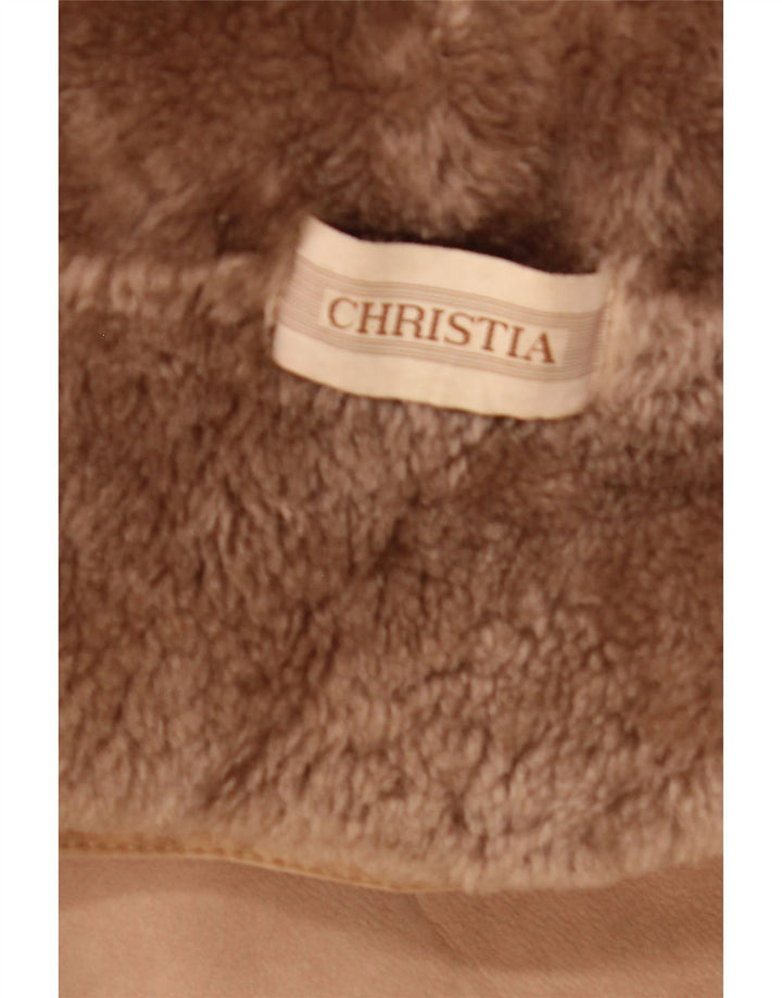 Christia Dame Shearling Jacket UK 20 2XL Beige