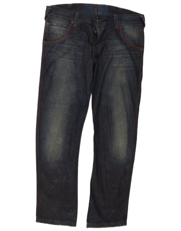 Wrangler Floyd Straight Jeans til kvinder W34 L30 Marineblå bomuld