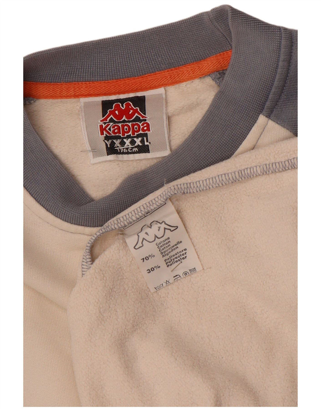 Kappa Boys Sweatshirt Jumper 15-16 år 3XL Beige Colourblock Bomuld