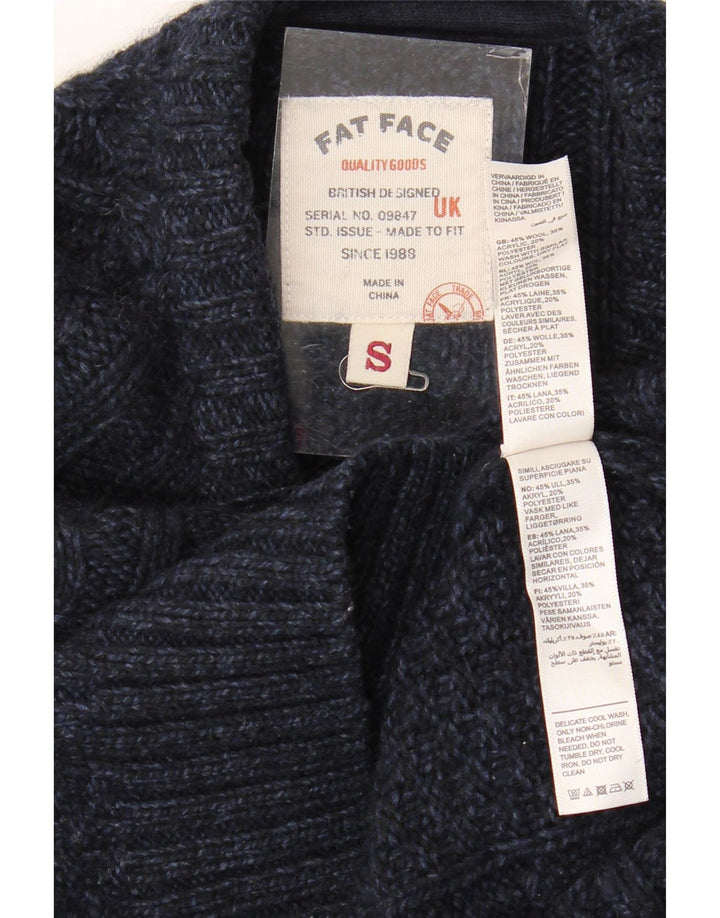 Fat Face Herre Boat Neck Jumper Sweater Small Navy Blue Uld