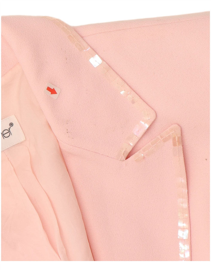 TOGETHER Dame 1-knaps blazerjakke UK 12 Medium Pink Polyester