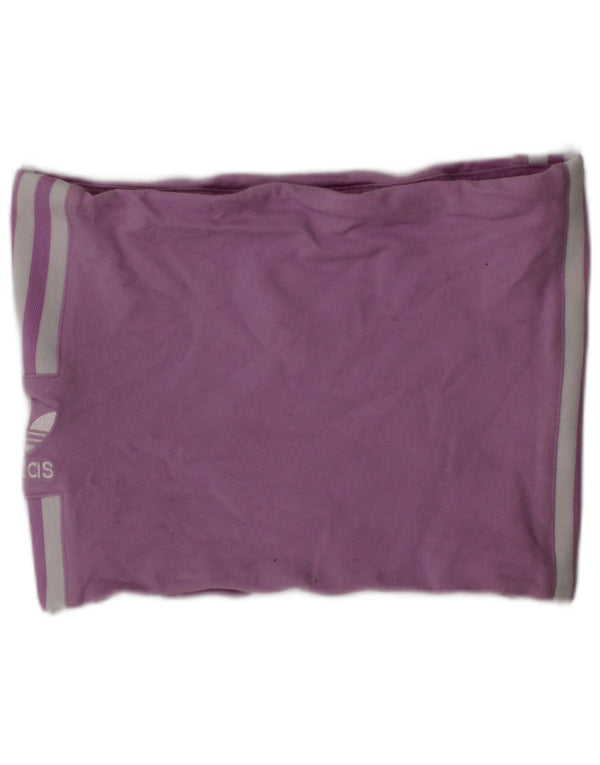 Adidas Womens Crop Top UK 4 XS Pink Cotton Sports