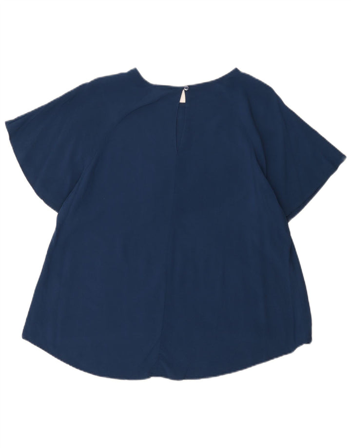 Sun68 Dame Bluse Top UK 14 Medium Navy Blue Viscose