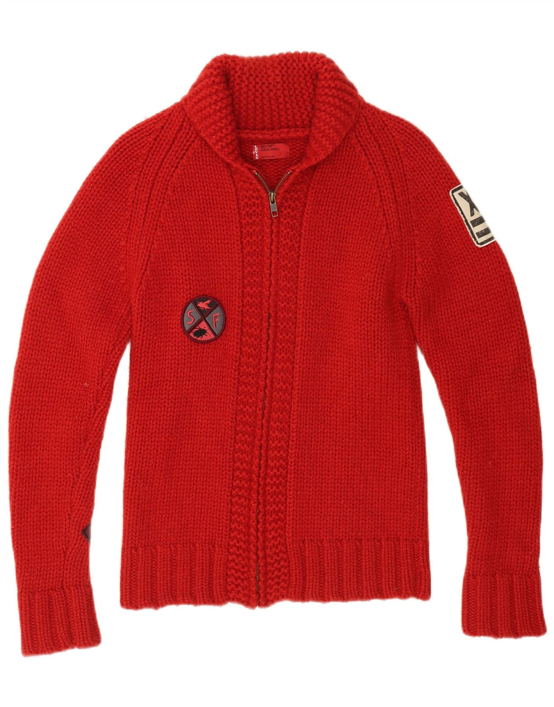 LEVI'S piger grafisk cardigan sweater 10-11 år Lille rød uld