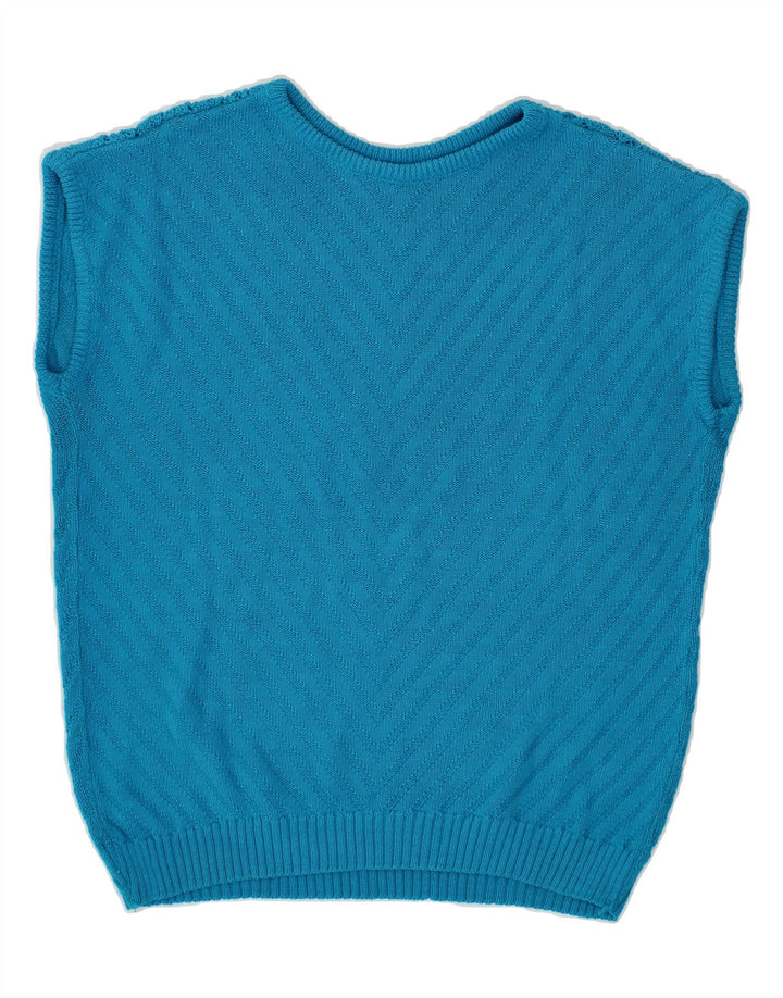 VINTAGE Womens Vest Tank Top UK 16 Large Blue Vintage Vintage and Second-Hand Vintage from Messina Hembry 