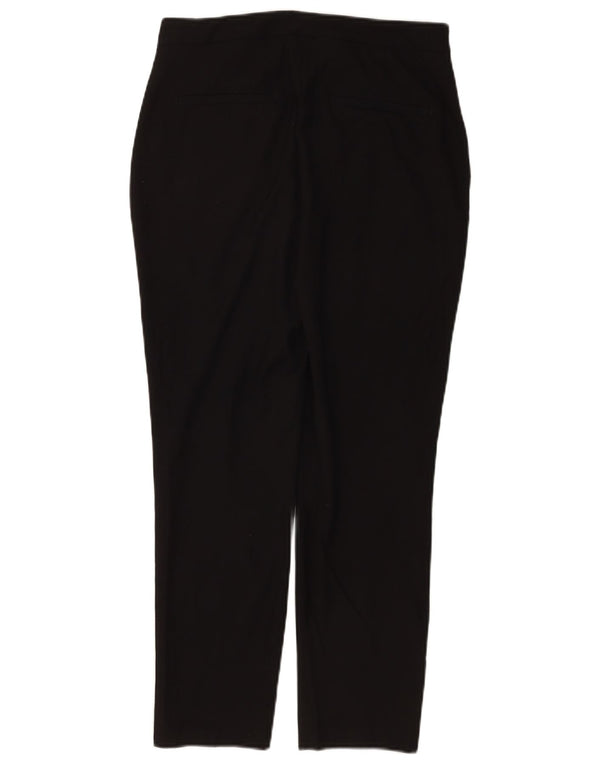 Zara Womens Slim Cropped Trousers EU 38 Small W28 L26 Black Polyester