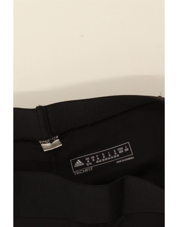 ADIDAS Grafiske Capri Leggings til kvinder UK 12/14 Medium Sort