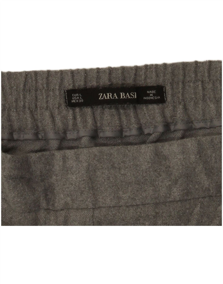 Zara Womens Cropped Trousers Large W30 L25 Grå