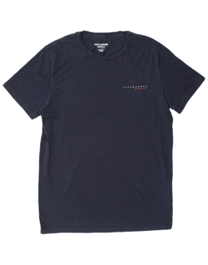 JACK & JONES Herre Regular Fit T-shirt Top Stor marineblå bomuld