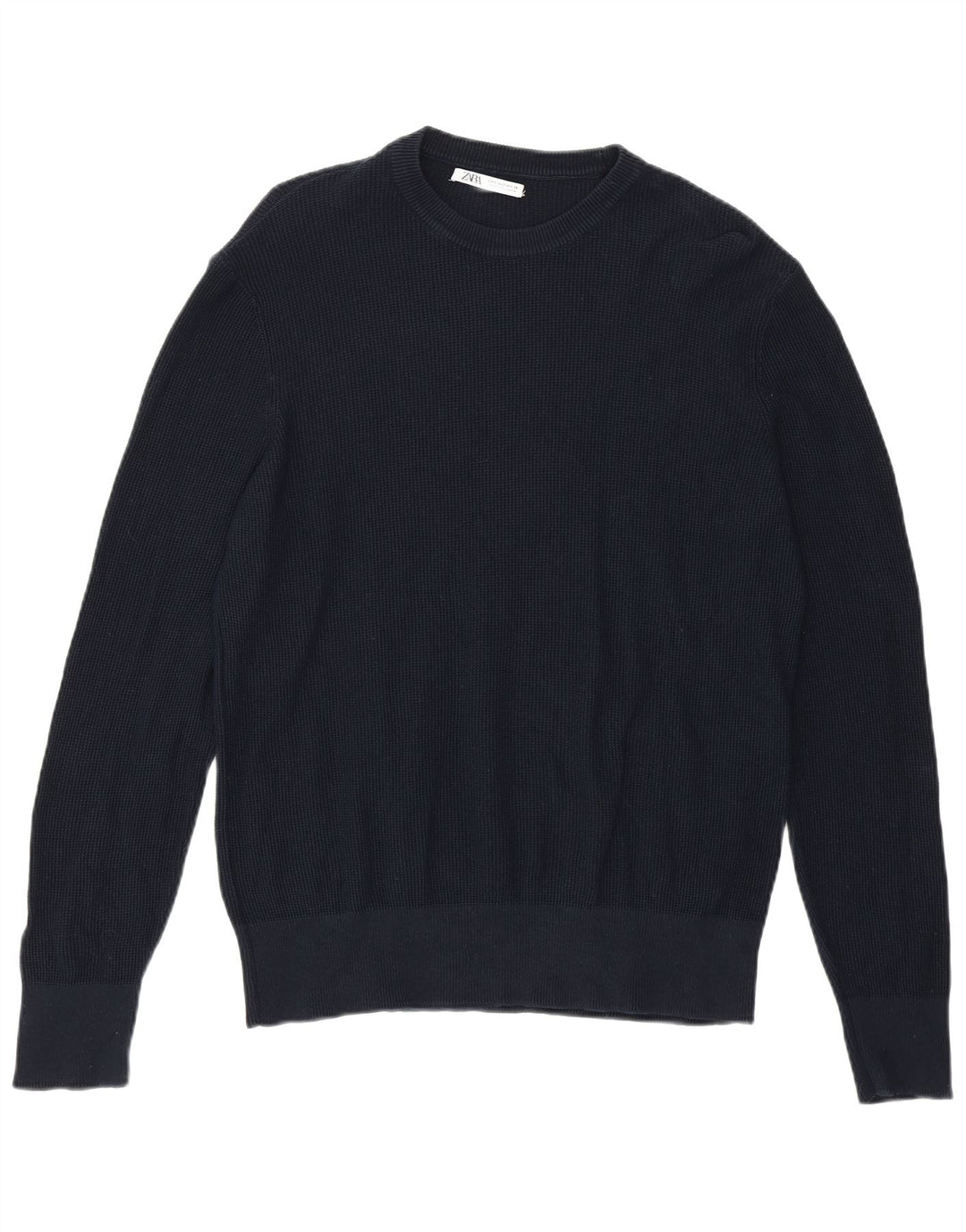 Zara Herre sweater med rund hals, lille marineblå