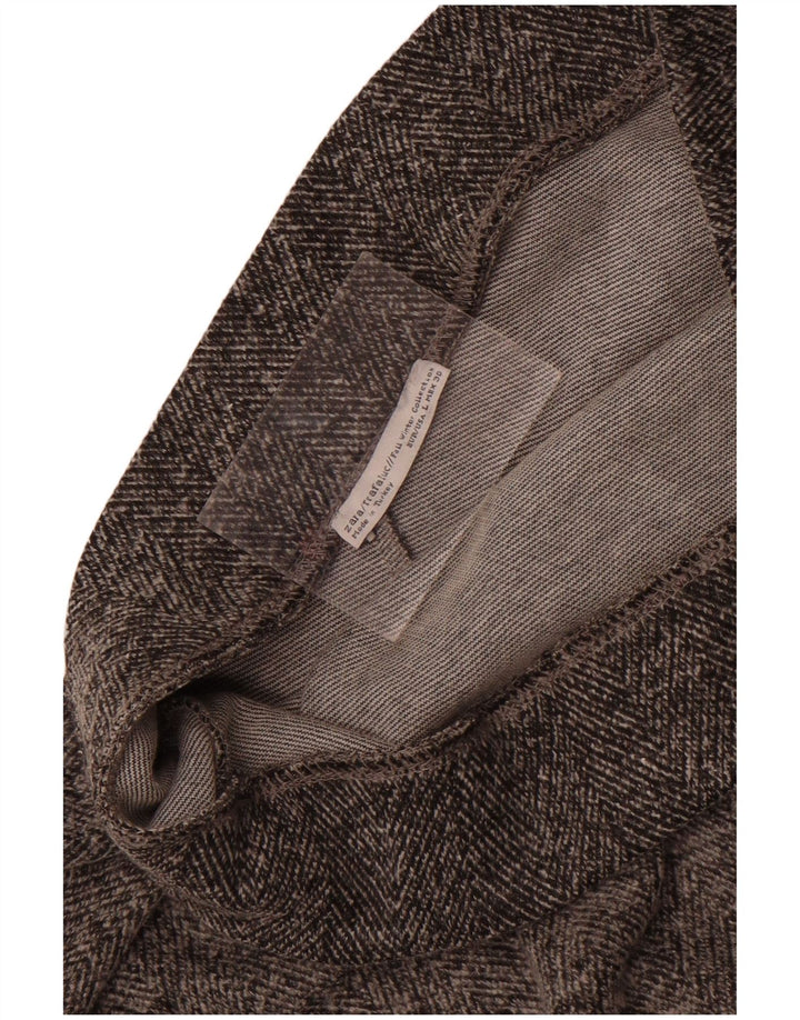 Zara Dame A-Line nederdel Large W30 Grey Herringbone