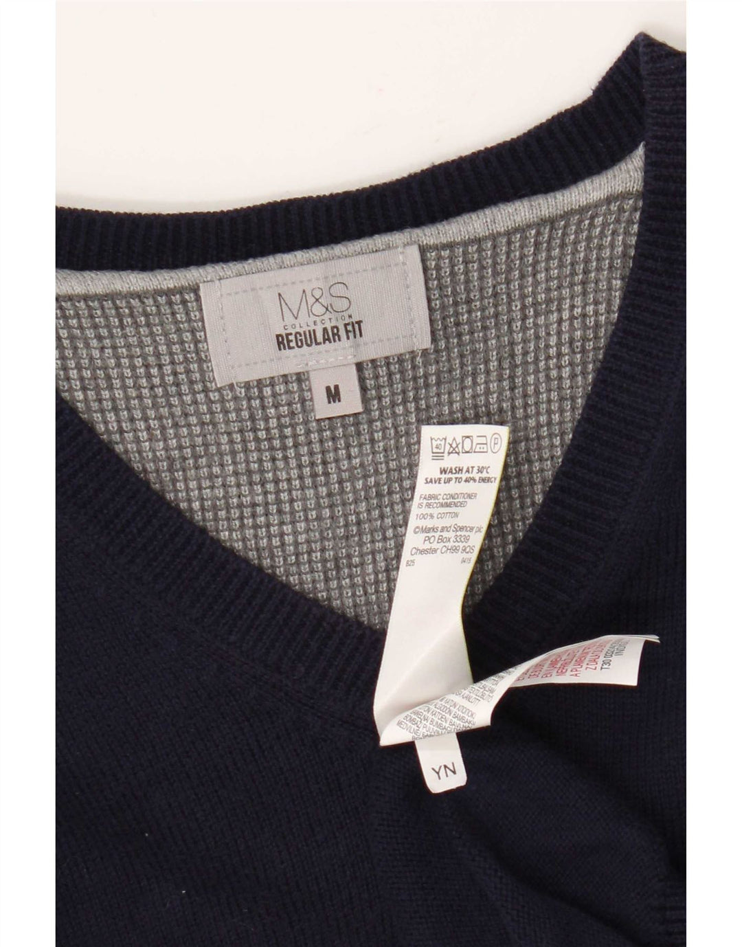 Marks & Spencer Herre Regular Fit V-hals sweater Medium Navy Blue