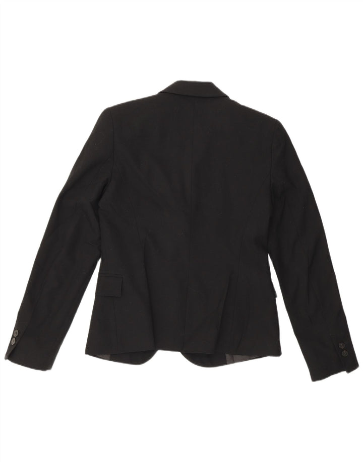 Zara Dame 1 Knap Blazer Jakke EU 36 XS Sort Polyester