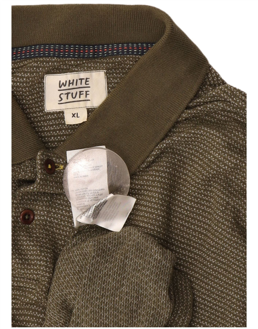 White Stuff Herre poloshirt XL Khaki Stribet Bomuld
