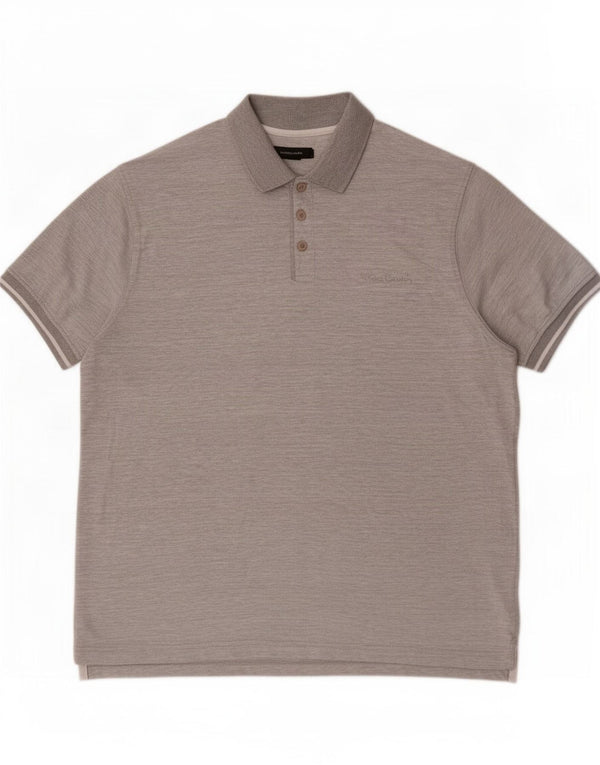Pierre Cardin Poloskjorte til mænd 2XL Grå Flecked Bomuld