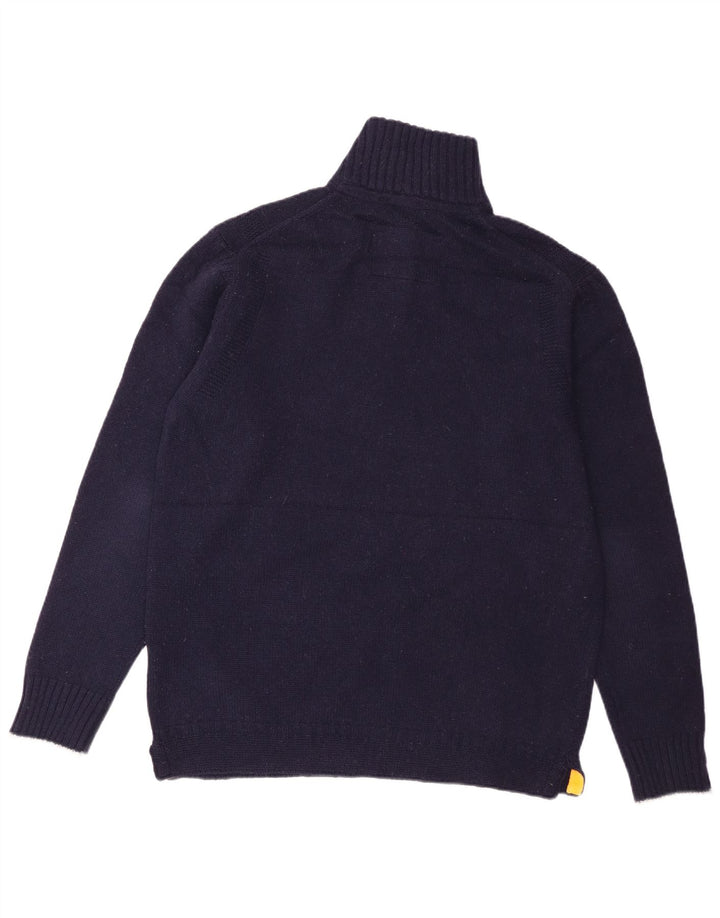 Boden Herre Zip Neck Jumper Sweater Stor Marineblå Lammeuld