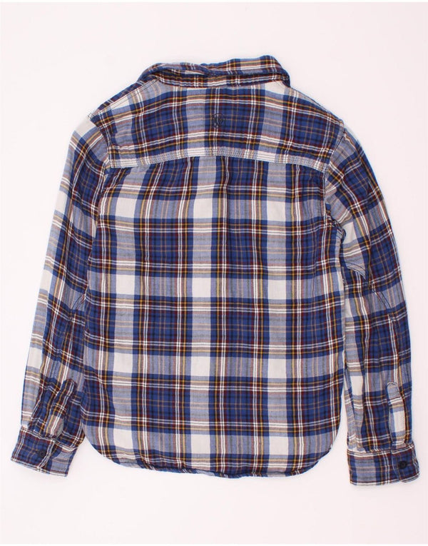 Fat Face drenge flannelskjorte 8-9 år marineblå ternet bomuld