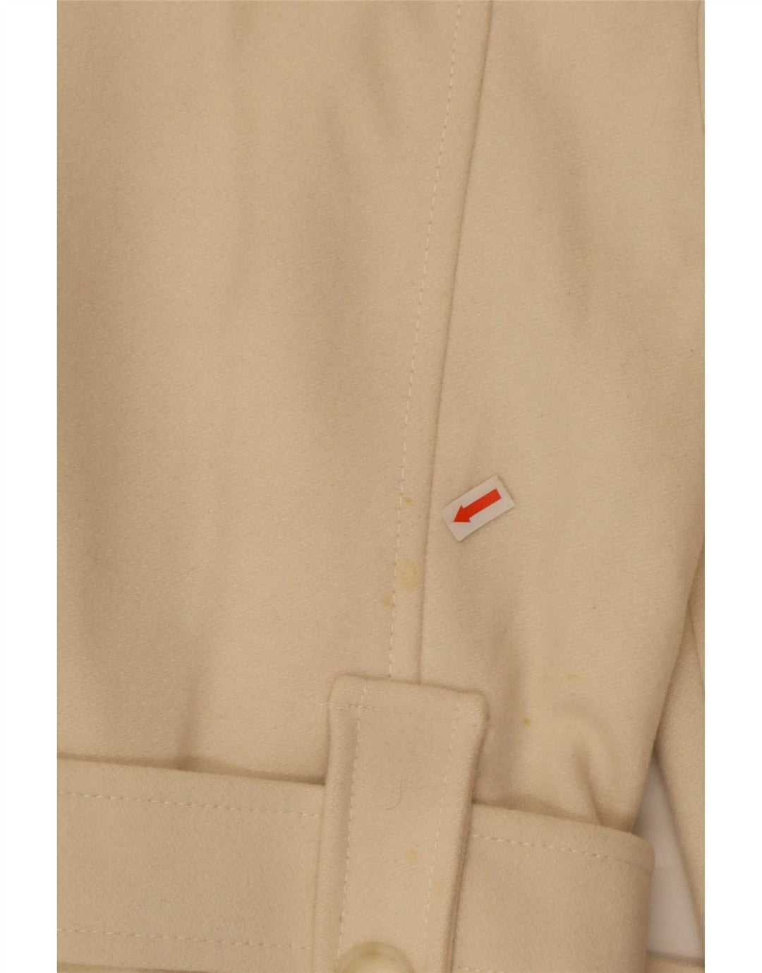 Benetton Dame Dobbeltradet Frakke IT 40 Lille Beige Uld