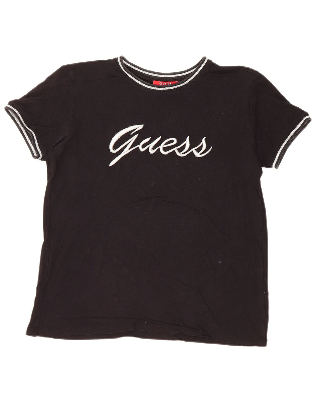 GUESS Kvinder Oversized grafisk T-shirt Top UK 6 XS Sort