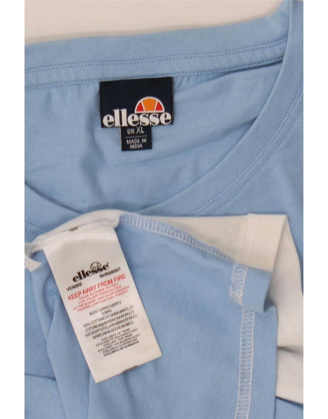 Ellesse Herre T-Shirt Top XL Blå Colourblock Bomuld
