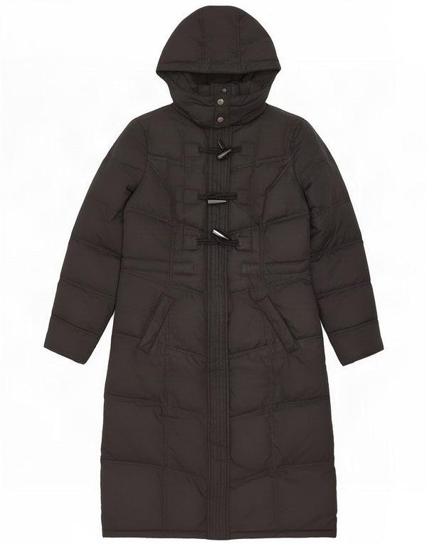 Esprit Womens Longline Hooded Padded Coat UK 10 Small Black Polyester