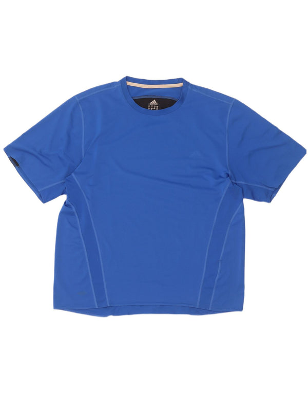 Adidas Herre T-Shirt Top 2XL Blå Colourblock