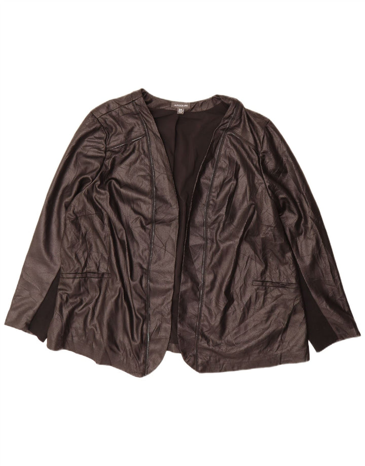 Marks & Spencer Womens Autograph Open Blazer Jacket UK 20 2XL Sort