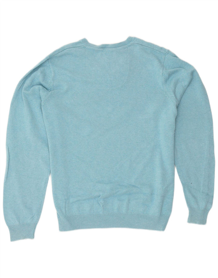 Marks & Spencer Herre Regular Fit V-hals sweater Stor blå bomuld