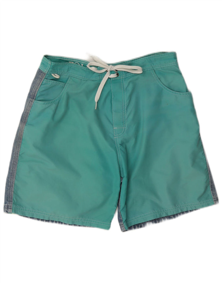 Sundek Herre svømmeshorts Medium Grøn Colourblock Bomuld