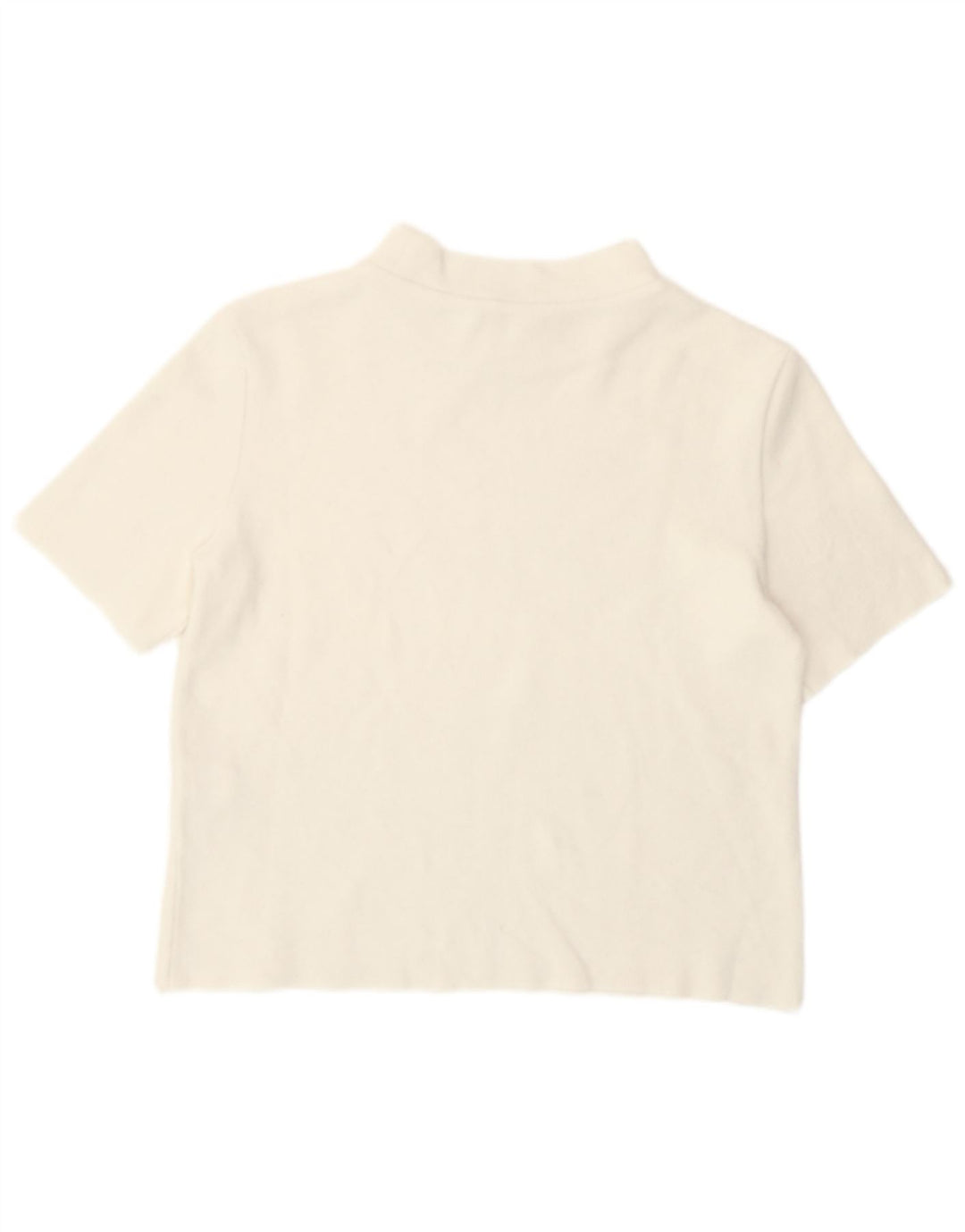 Zara Womens Crop T-Shirt Top UK 12 Medium White Bomuld