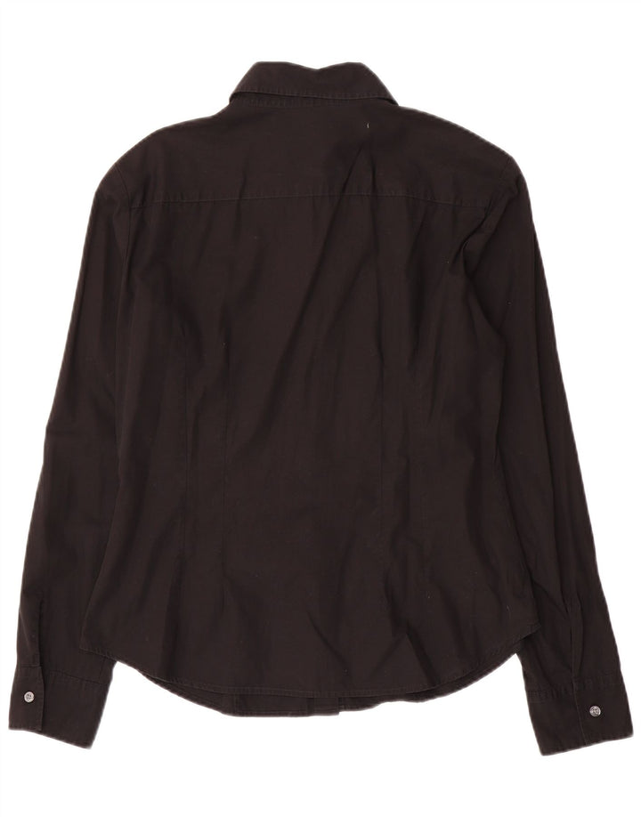 Benetton Dameskjorte UK 14 Medium Sort Bomuld