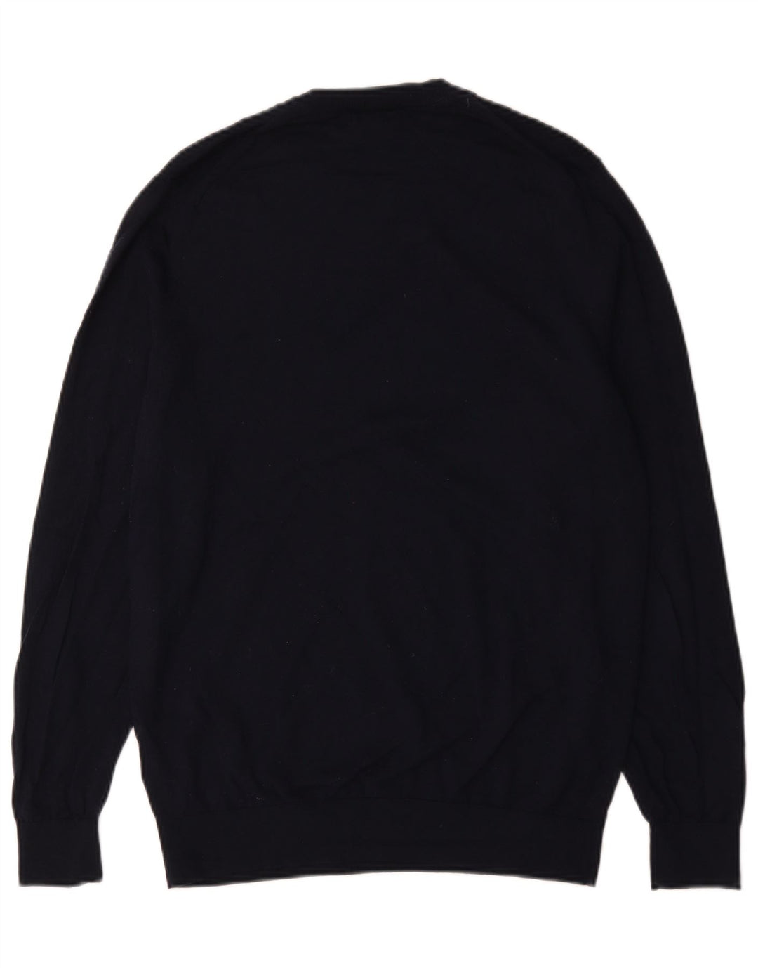 Massimo Dutti Herre Crew Neck Jumper Sweater XL Navy Blue Merino Wool