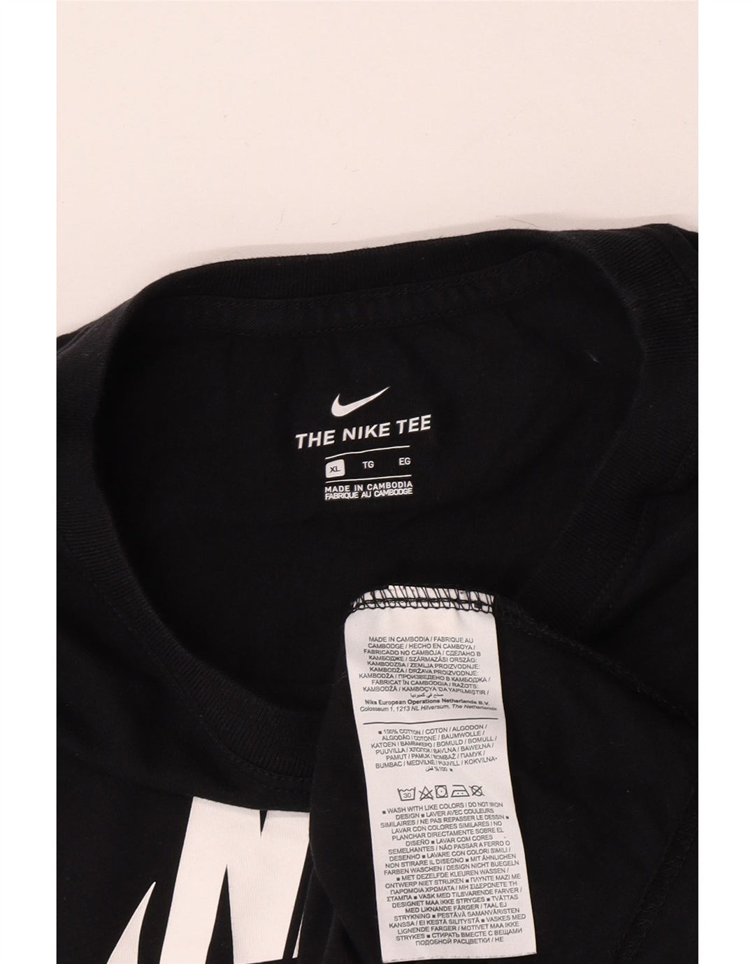 Nike Womens Crop Oversized grafisk T-shirt top UK 18 XL sort bomuld