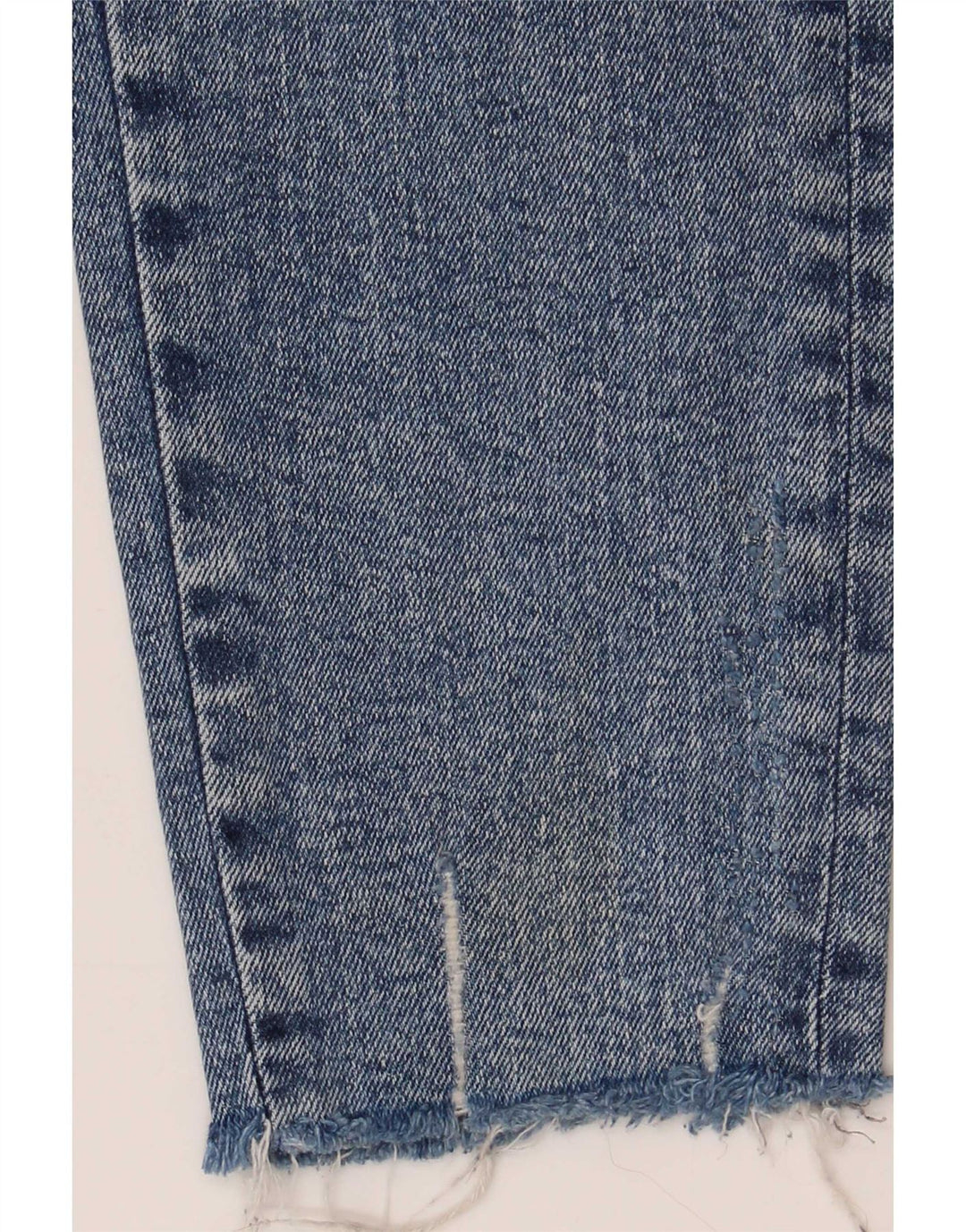 Zara Dame Distressed Slim Jeans EU 38 Small W28 L28 Blå Bomuld