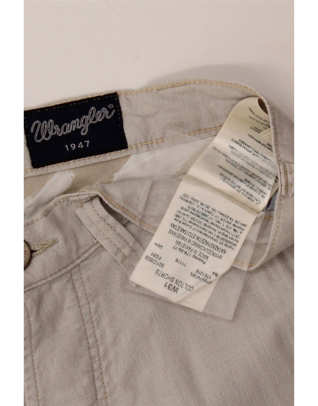 WRANGLER Mens Colton Chino Shorts W34 Large Grey Linen