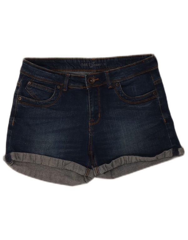 Oasis Dame denim Shorts UK 10 Small W28 Navy Blue Bomuld