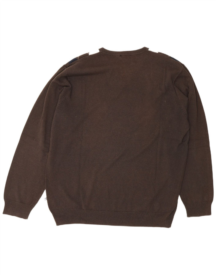 Paul Smith Herre V-hals sweater XL Brun Argyle/Diamond