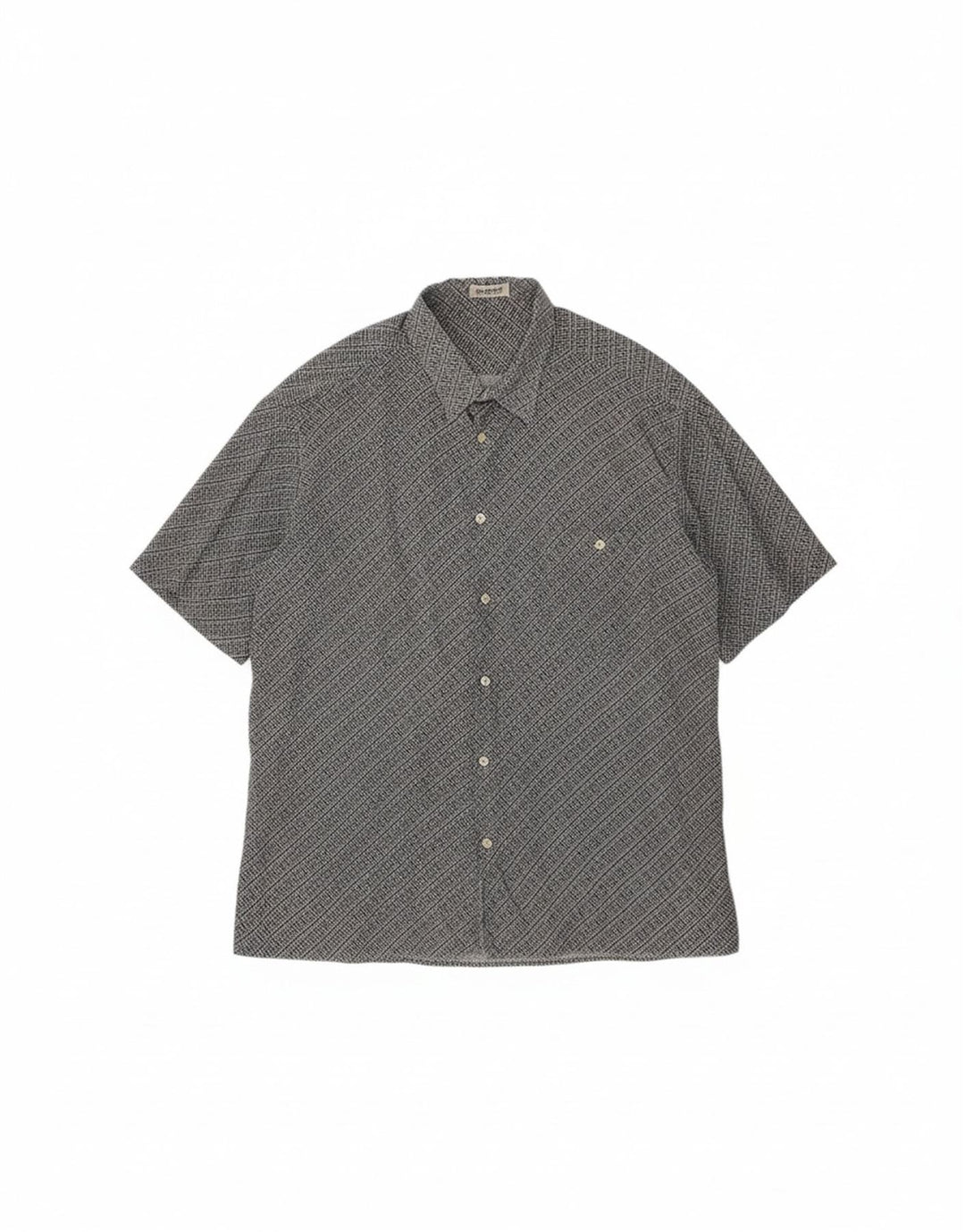GIULY Mens Short Sleeve Shirt XL Navy Blue Geometric