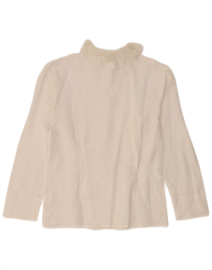 Hammer Dame Skjorte Bluse EU 40 Medium Hvid Ramie