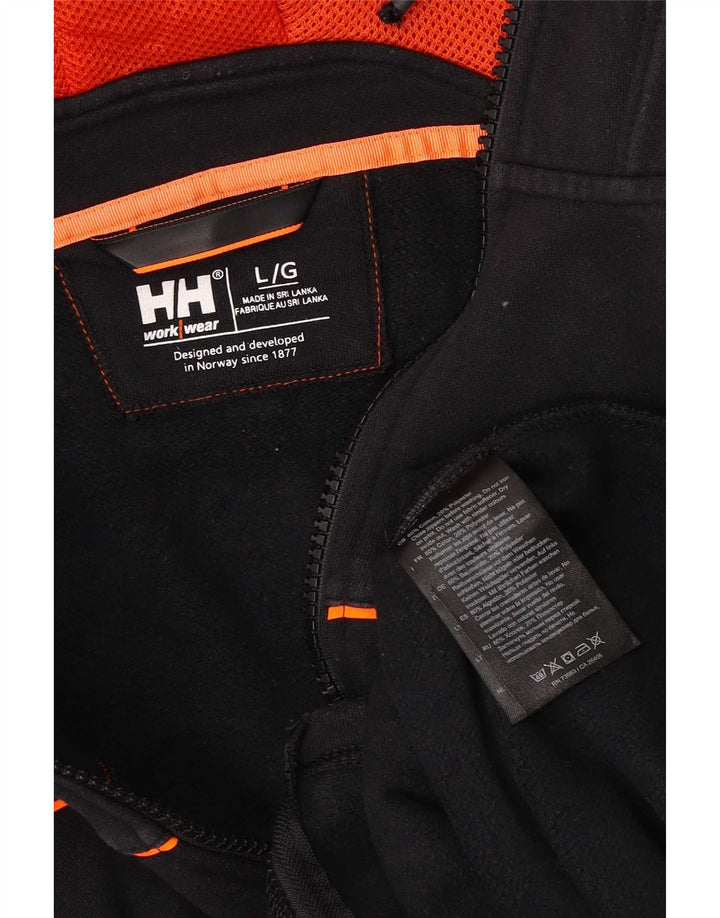 Helly Hansen Herre grafisk hættetrøje med lynlås Stor sort bomuld