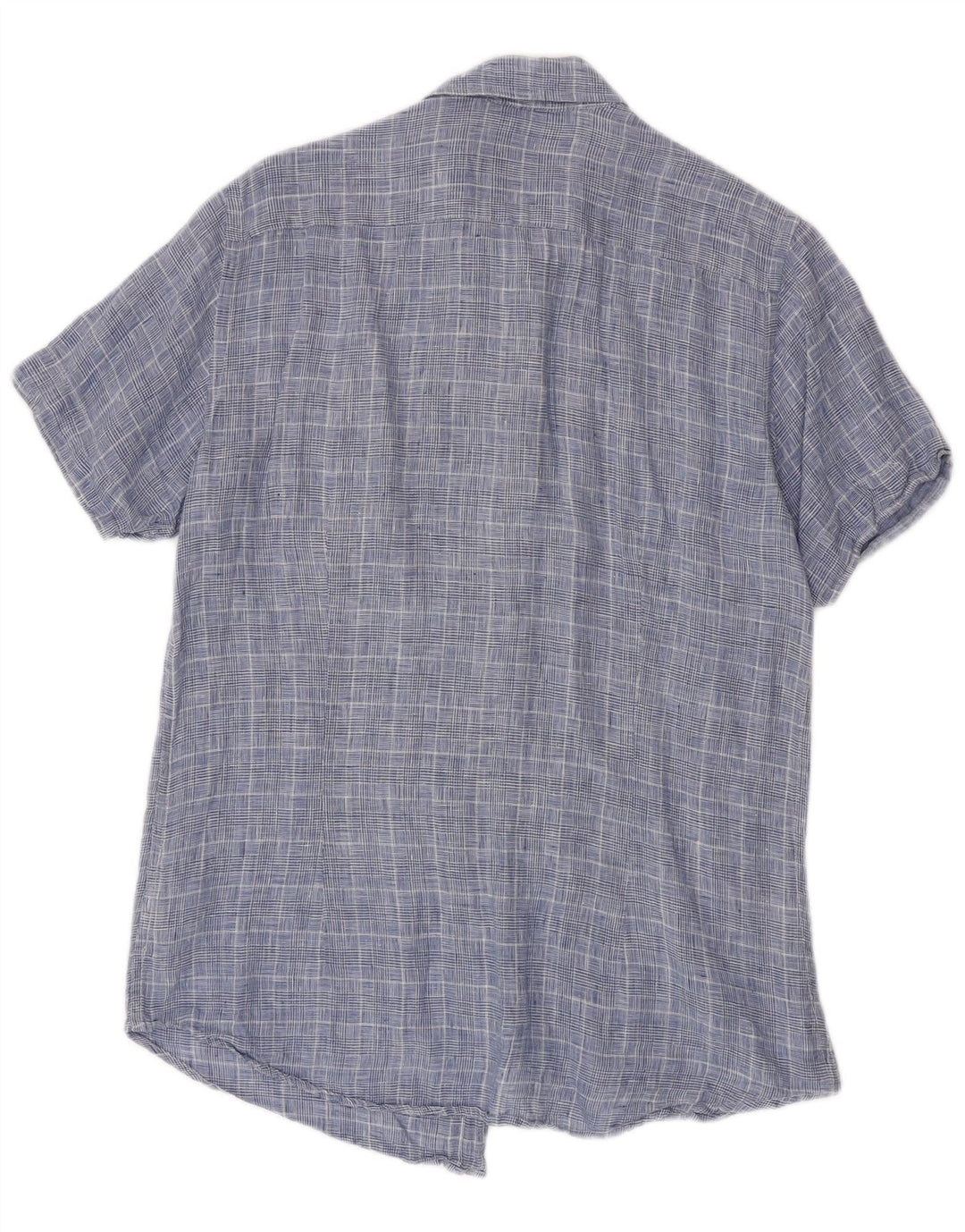 Bedste firma Kortærmet Herreskjorte Medium Blue Houndstooth