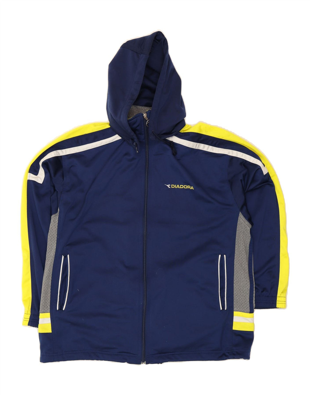 DIADORA Mens Tracksuit Top Jacket UK 40 Medium Navy Blue Colourblock Vintage Diadora and Second-Hand Diadora from Messina Hembry 
