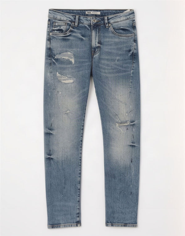 Tommy Hilfiger Herre Distressed Skinny Jeans EU 40 Medium W31 L30 Blå