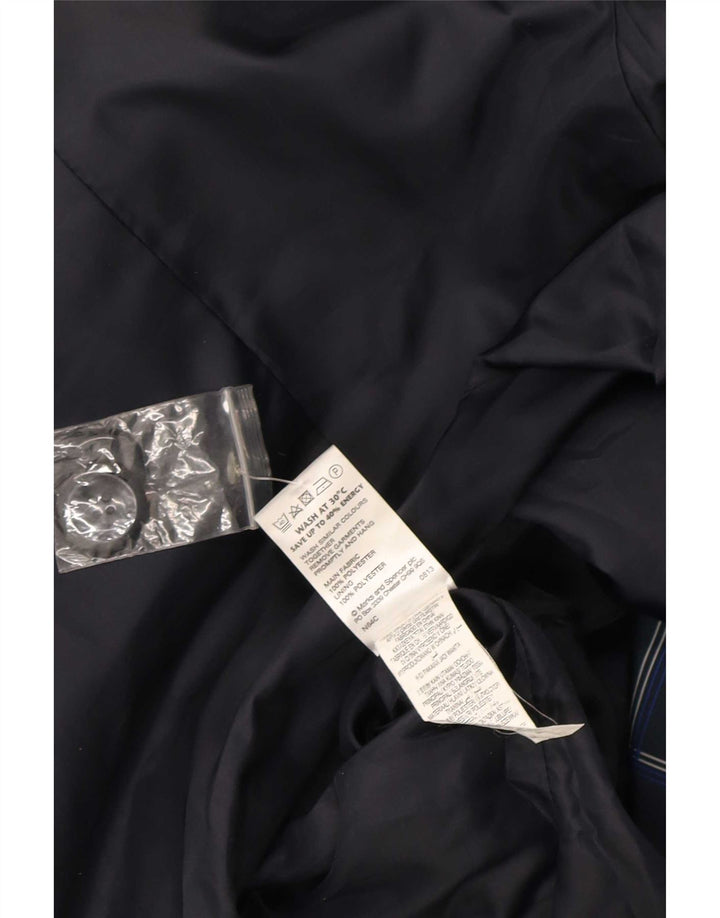 Marks & Spencer Trench Coat til kvinder UK 10 Small Navy Blue Ternet polyester
