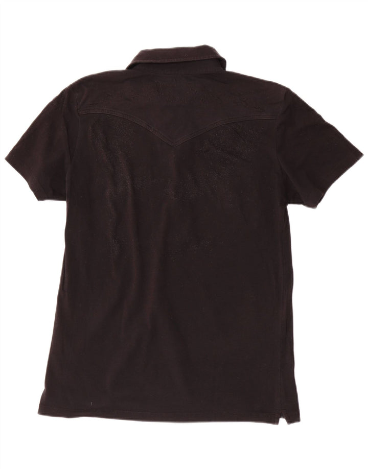 Lee Dame Polo Shirt UK 16 Stor Sort Bomuld