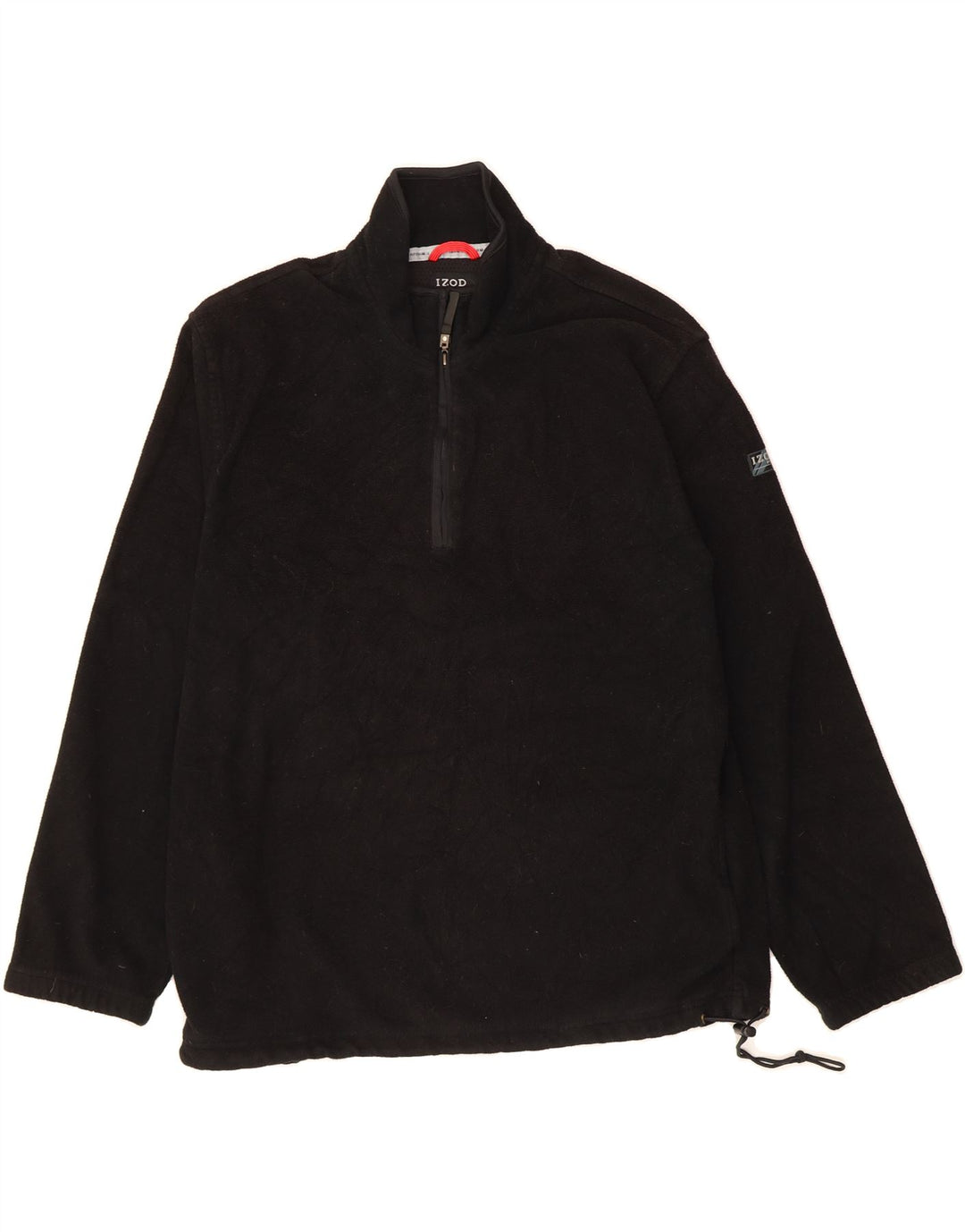 IZOD Mens Zip Neck Fleece Jumper Large Black Polyester Vintage Izod and Second-Hand Izod from Messina Hembry 
