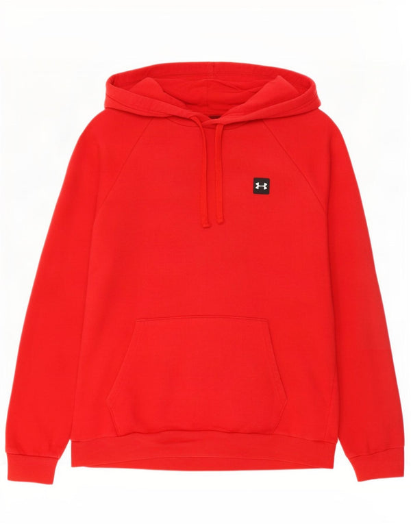 Under Armour Herre Loose Fit Hoodie Jumper Large Rød Bomuld