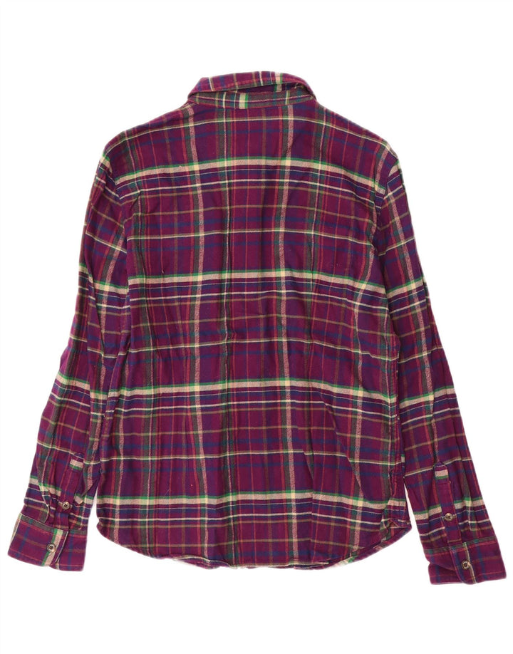 Chaps Dame Flanelskjorte UK 14 Medium Lilla Plaid Bomuld