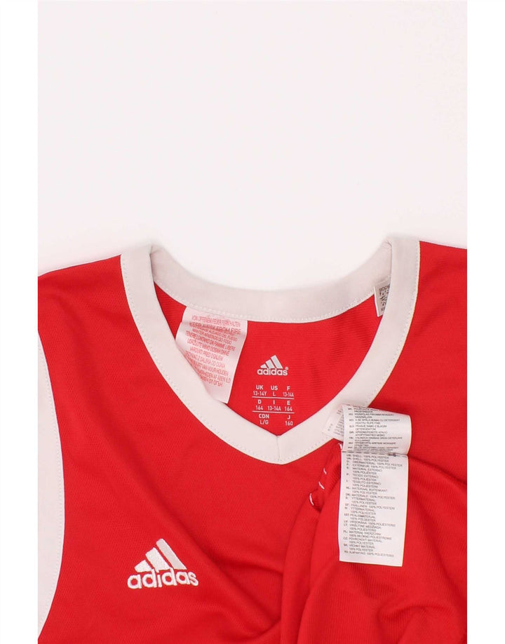 Adidas Drengevest Top 13-14 År Rød Colourblock Polyester